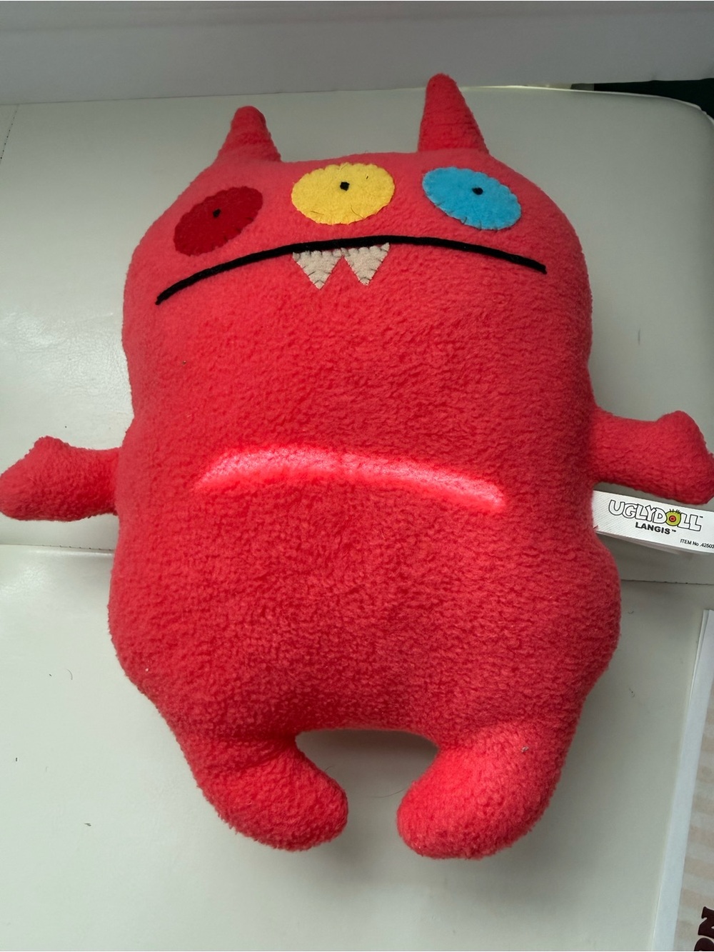 Red Three-Eyed Plush Monster Doll - Picture 4 of 5